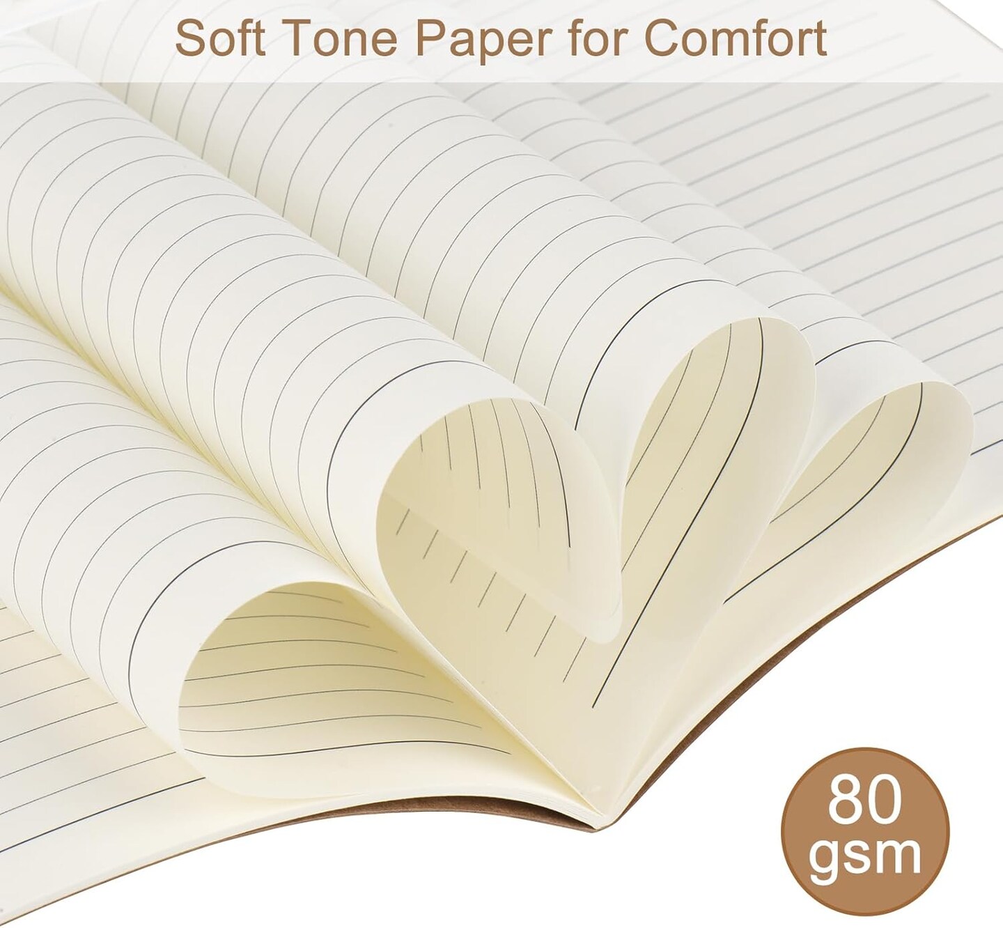 5 Pack A5 Kraft Notebooks Bulk, 8.15x5.5 Inches Lined Paper Journaling Notebooks, Notebooks for Work, Composition Notebooks for School, Journal Notebooks for Office