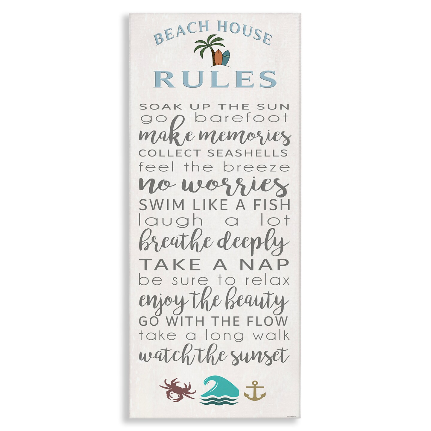 Stupell Industries Fun Activities Beach House Rules Canvas Design by Seven Trees Design
