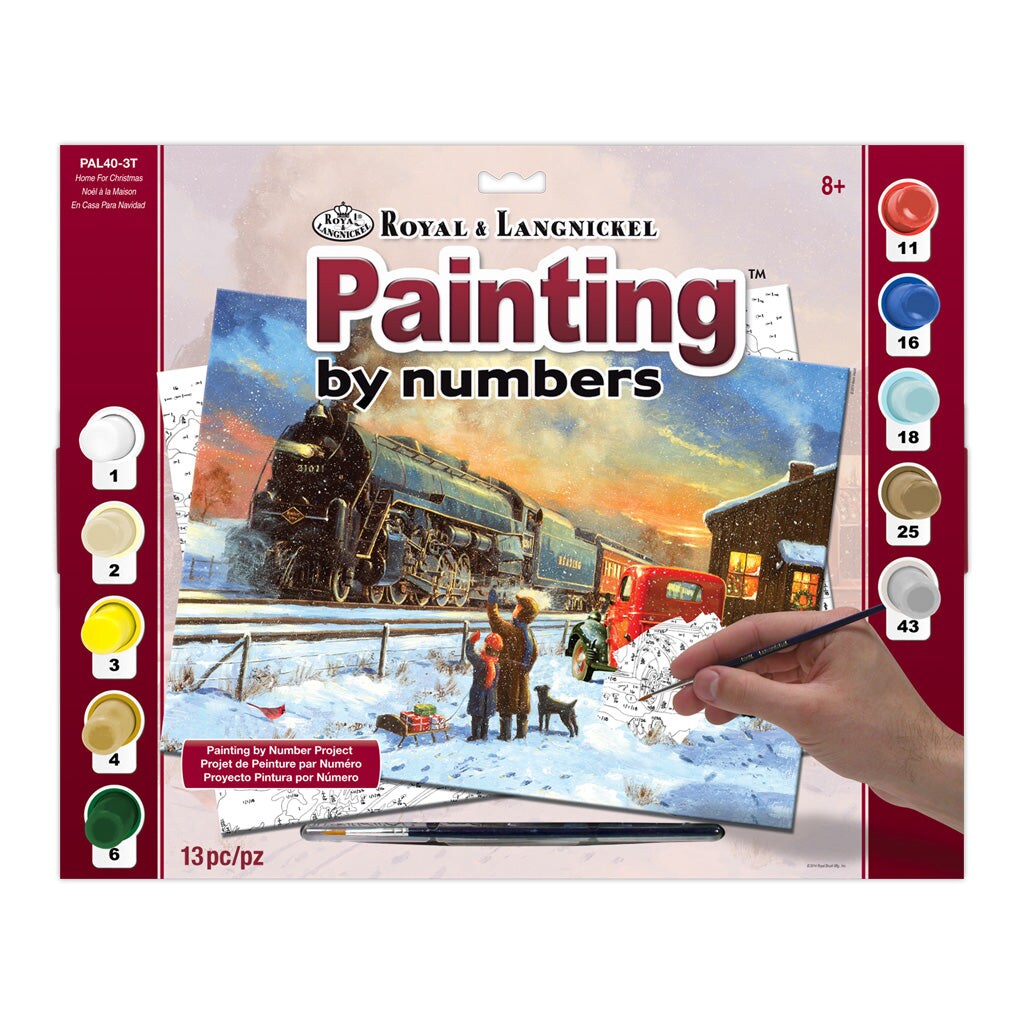 PAL40 | Painting by numbers&#x2122; 13pc 11.25&#x22; x 13.375&#x22; Home for Christmas Painting Project