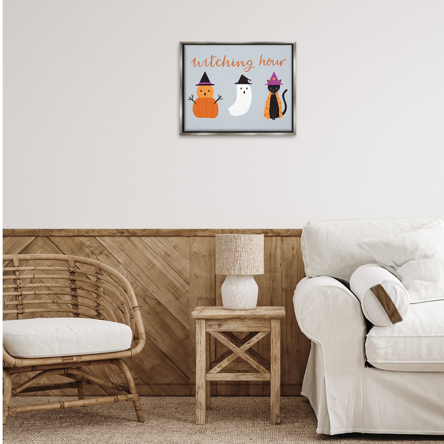 Stupell Industries Cute Halloween Witching Hour Floating Frame Design by Sazerelli Designs