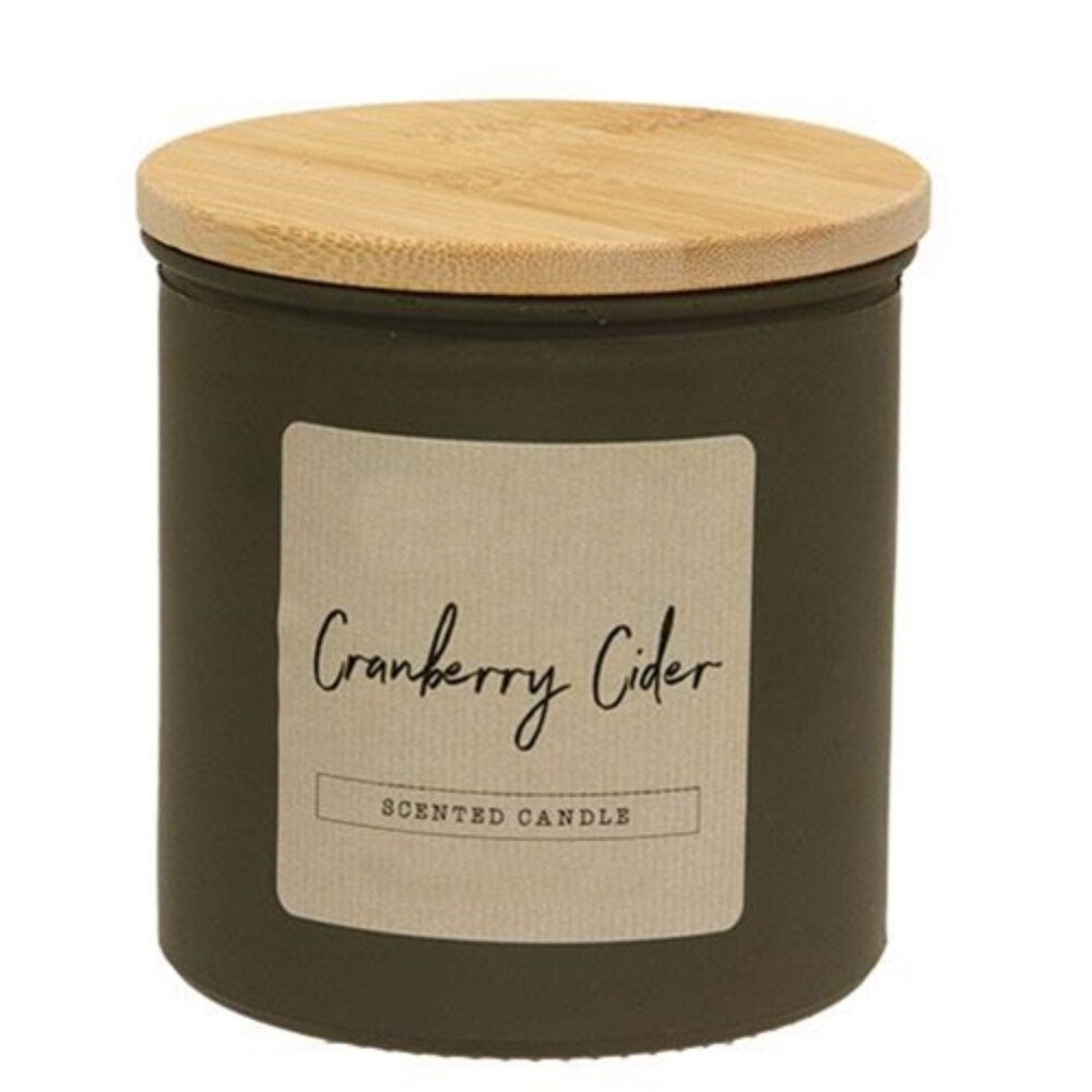 Scented Cranberry Cider Candle with Lead-Free Wicks and Matte Grey Jar 14oz