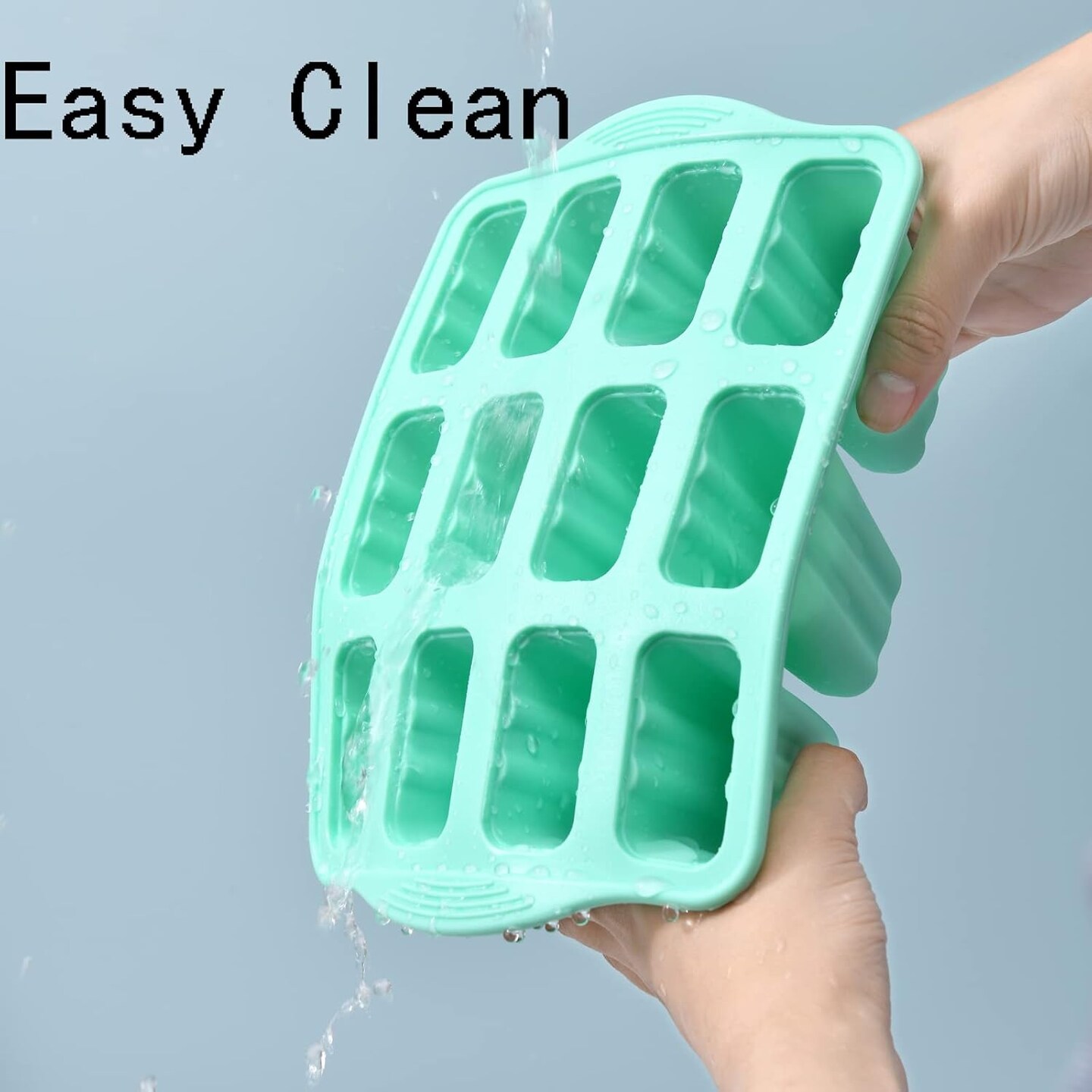 Popsicle Molds, 12 Pieces Silicone Ice Pop Molds Popsicle Mold Silicone BPA Free Reusable 14 Sticks Easy Release Ice Pop Make (Green, 12 Cavities)