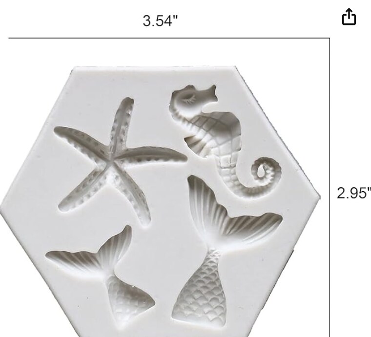 Marine Theme Fondant Silicone Mold Sea Fish Seahorse Sea Shells Shape