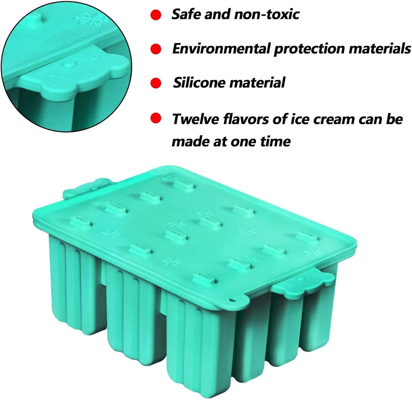 Popsicles Molds, Silicone ice Pop Mold Food Grade Cakesicles Mold For ice Cream 50 Popsicle Sticks 50 Popsicle Bag (Blue, 12 Cavities)