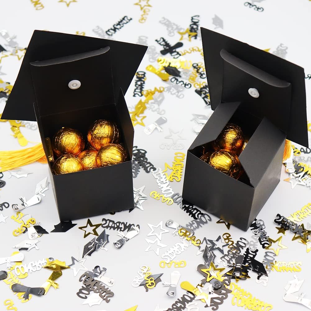 10Pcs Graduation Gift Box for Party - Grad Cap Candy Boxes for Chocolate - Party Favor Decorations