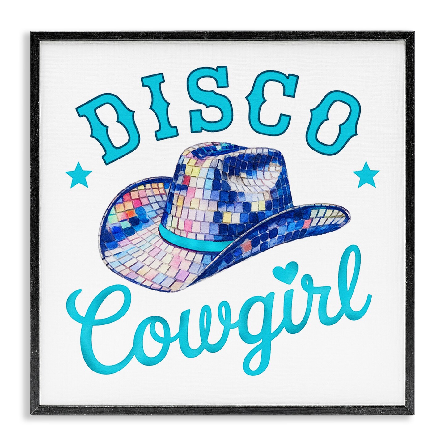Stupell Industries Turquoise Disco Cowgirl Framed Giclee Design by Amanda Greenwood
