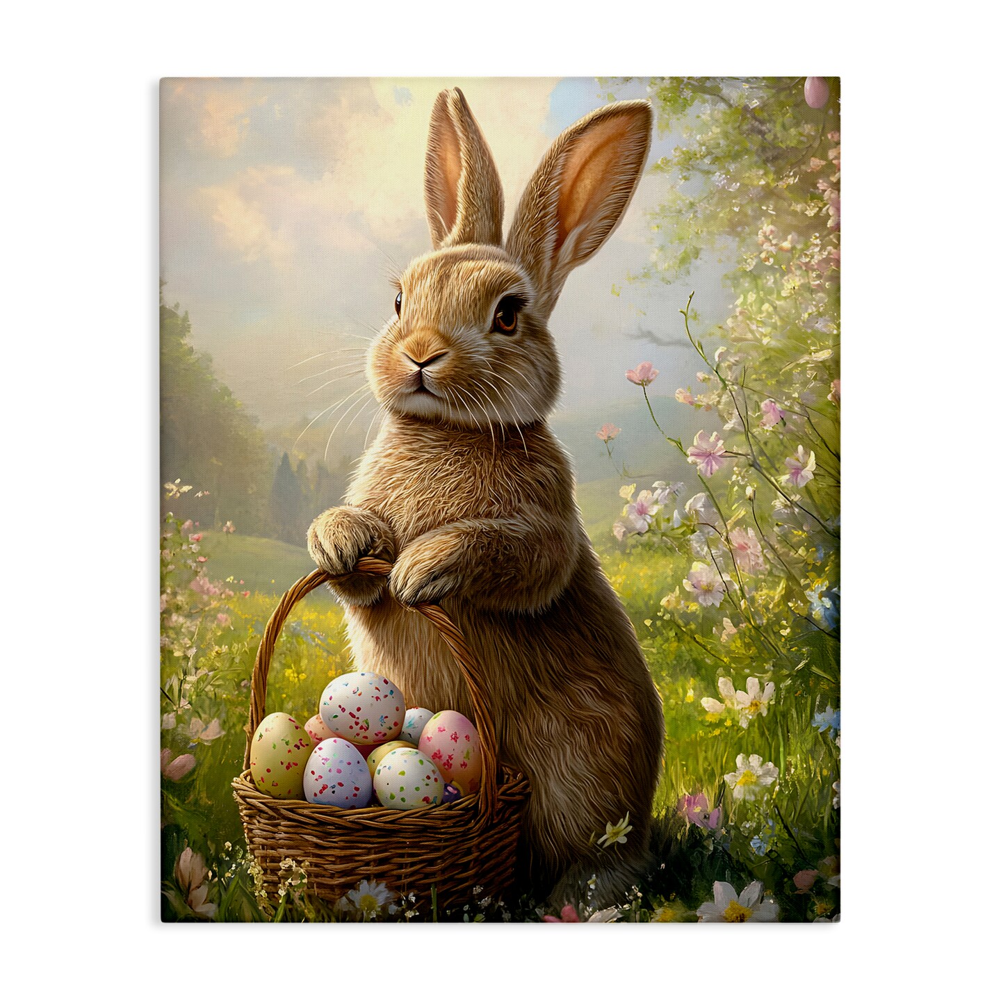 Stupell Industries Bunny with Easter Basket Canvas Design by Franklyn Gregory