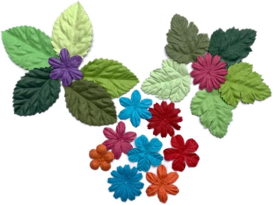 200 Pcs Handmade Mixed Mulberry Paper Flowers Petals and Leaves Wedding
