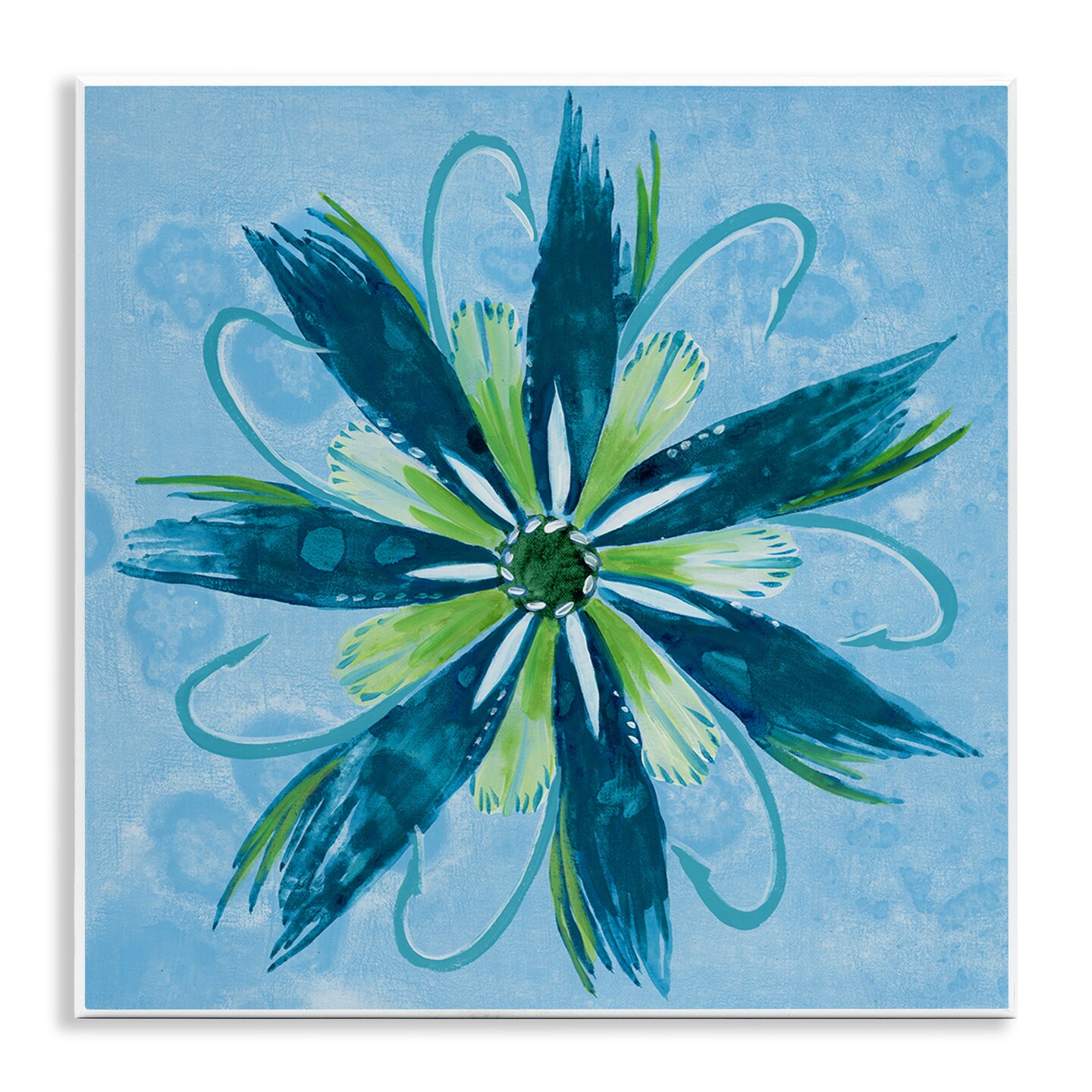 Stupell Industries Blue & Green Abstract Flower Wall Plaque Design by Liz Jardine