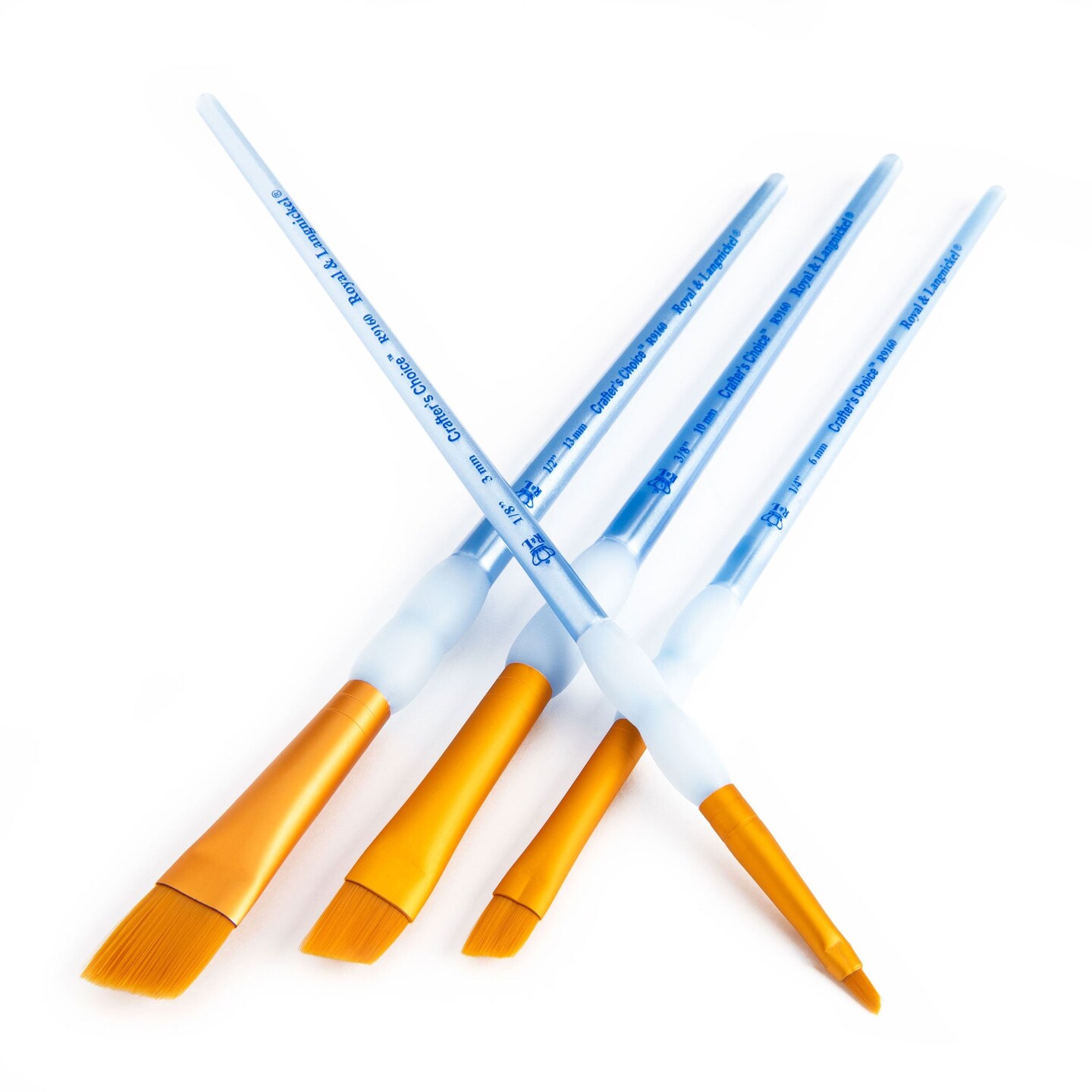 RCC 214 | Crafter&#x27;s Choice&#x2122; 4pc Golden Taklon Angular Brush Set