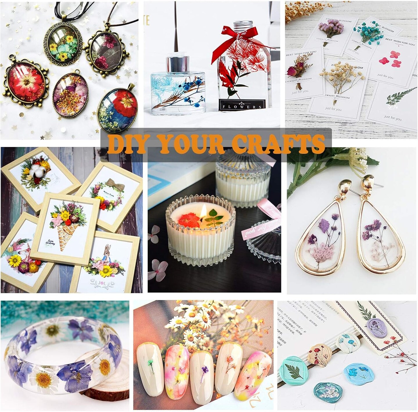 92 Pcs Purple Dried Pressed Flowers Real Natural Leave Petals for DIY Resin Candle Jewelry Nail Crafts