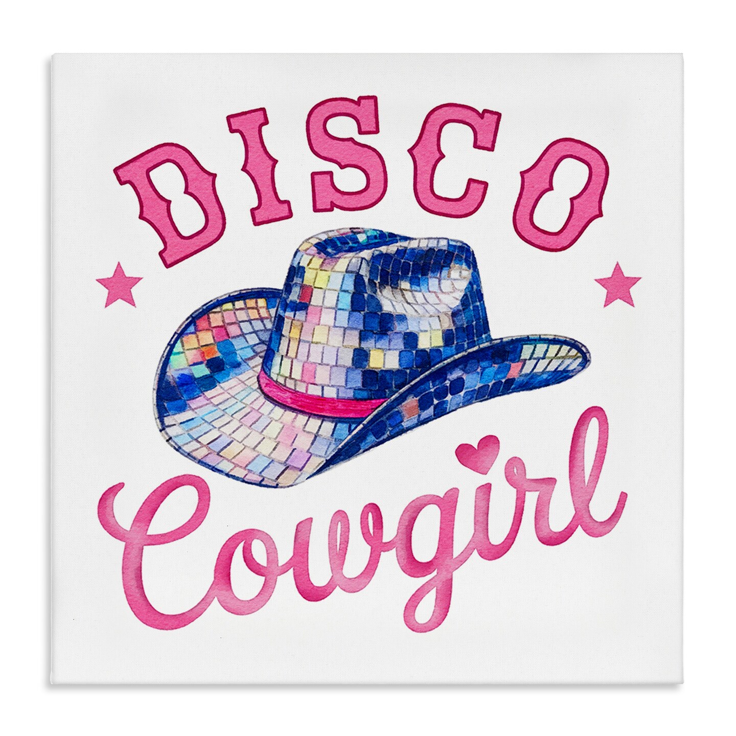 Stupell Industries Disco Cowgirl & Hat Canvas Design by Amanda Greenwood