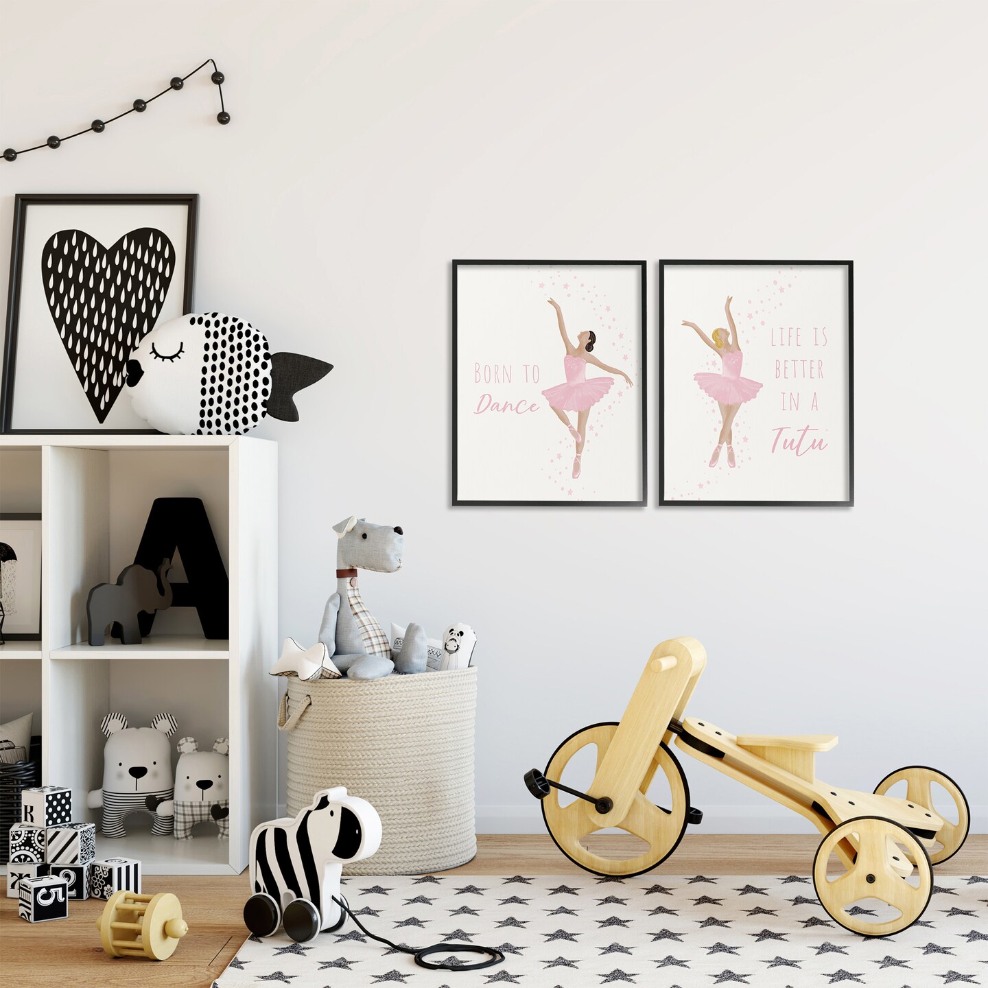 Stupell Industries Inspiring Ballerina Sentiments 2pc Framed Giclee Set Design by Chen Alyesh