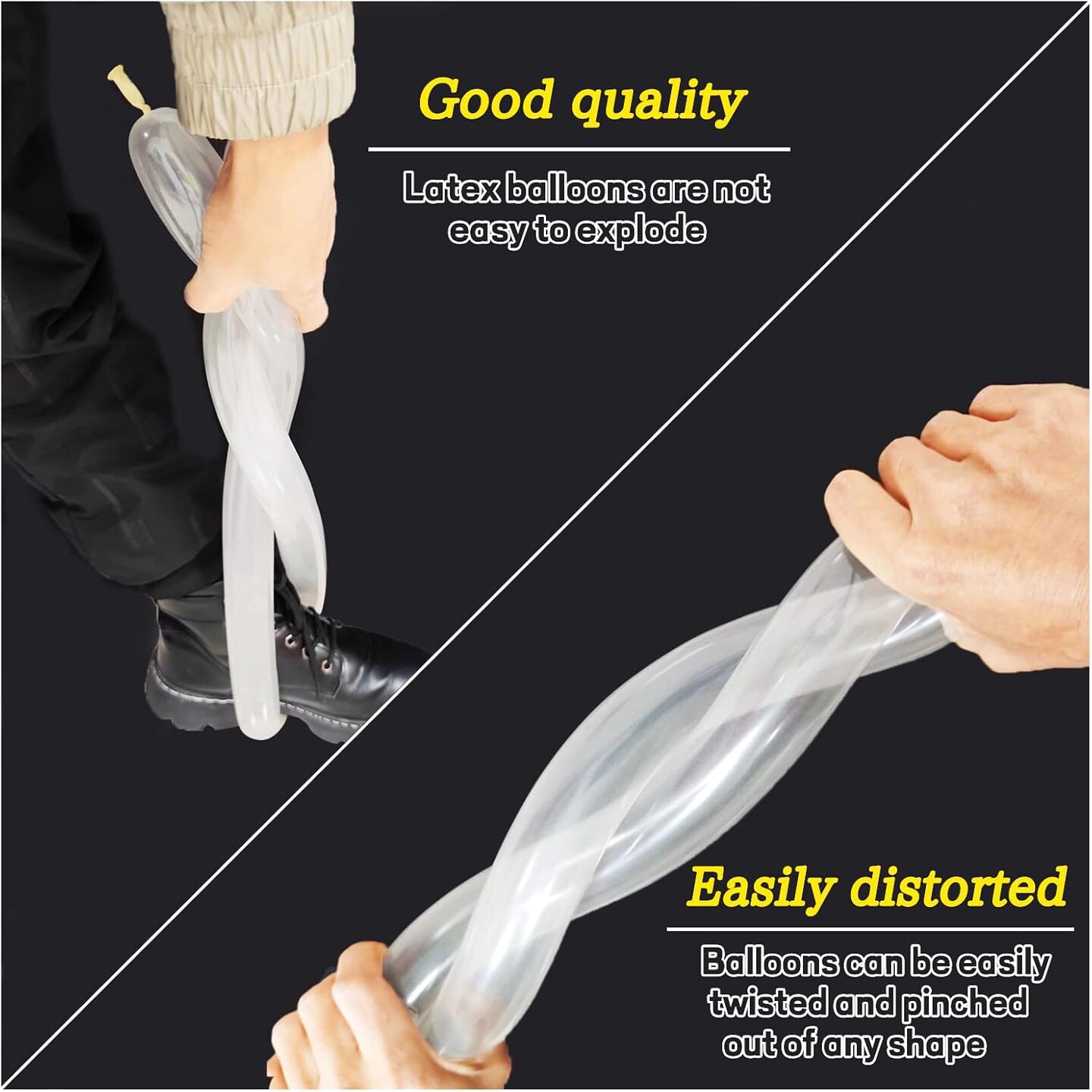 260 Clear Long Balloons for Animals, Thickening Skinny Latex Twisting Balloons for Arch Modeling Magic Clown Birthday Wedding Party Decorations 100pcs