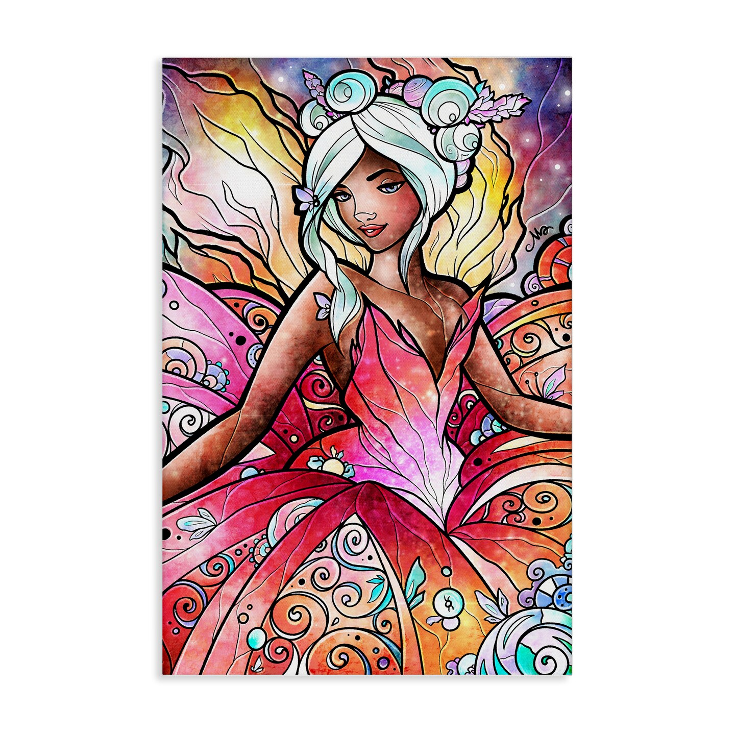 Stupell Industries Pastel Nouveau Fairy Canvas Design by Mandie Manzano