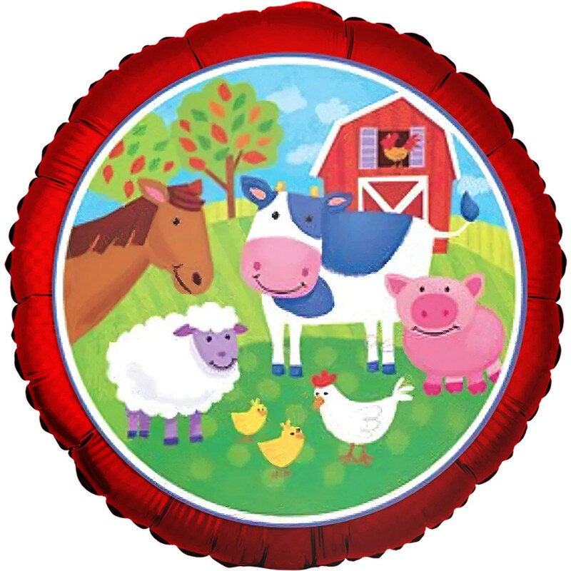 18&#x22; Barnyard Farm Animals Foil Balloon Farm Party Decoration