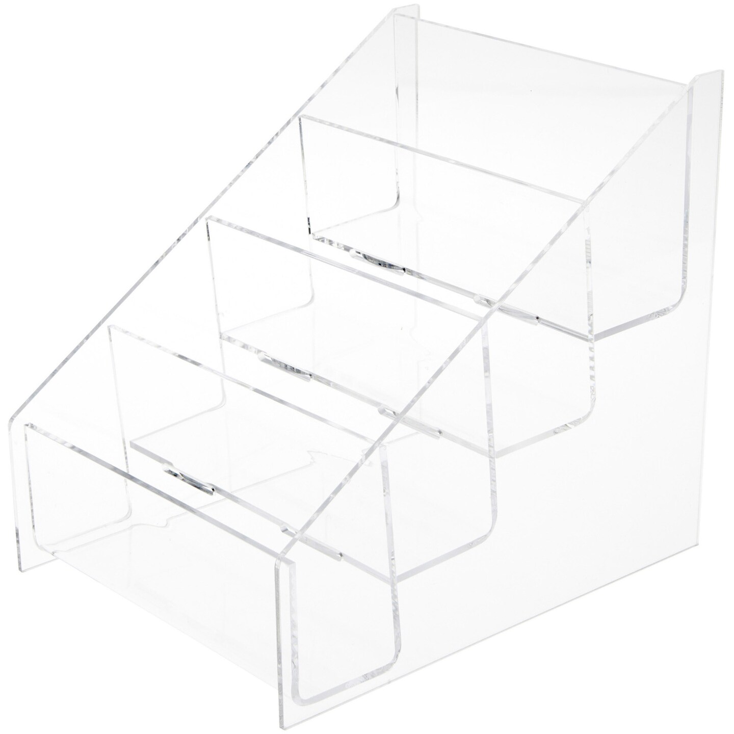 Plymor Clear Acrylic 4-Level Postcard Literature Rack (Countertop), Fits 5.8&#x22; x 4.1&#x22; Items