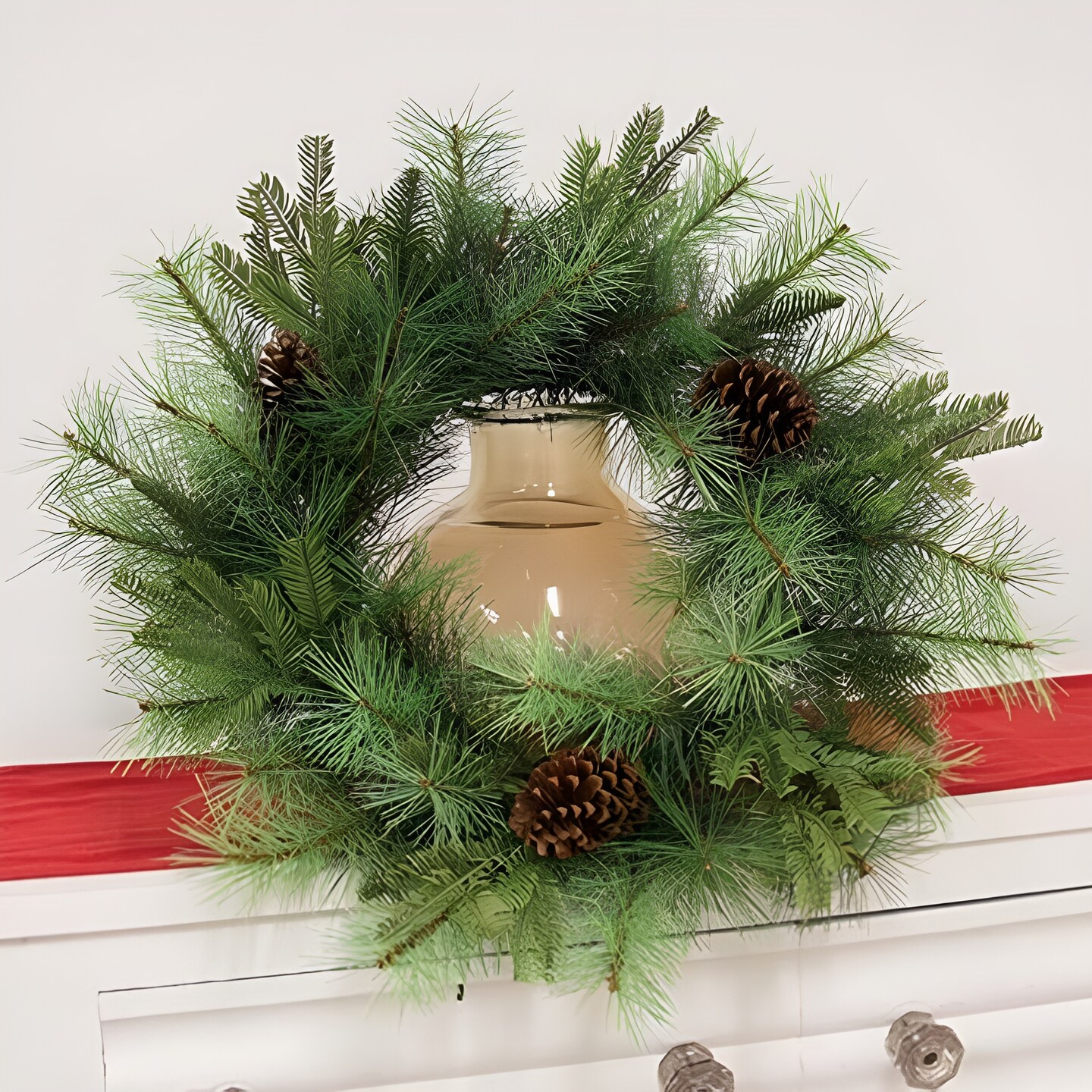 Forest Path Pine Wreath 28 Inch with Pinecones for Rustic Holiday Decor