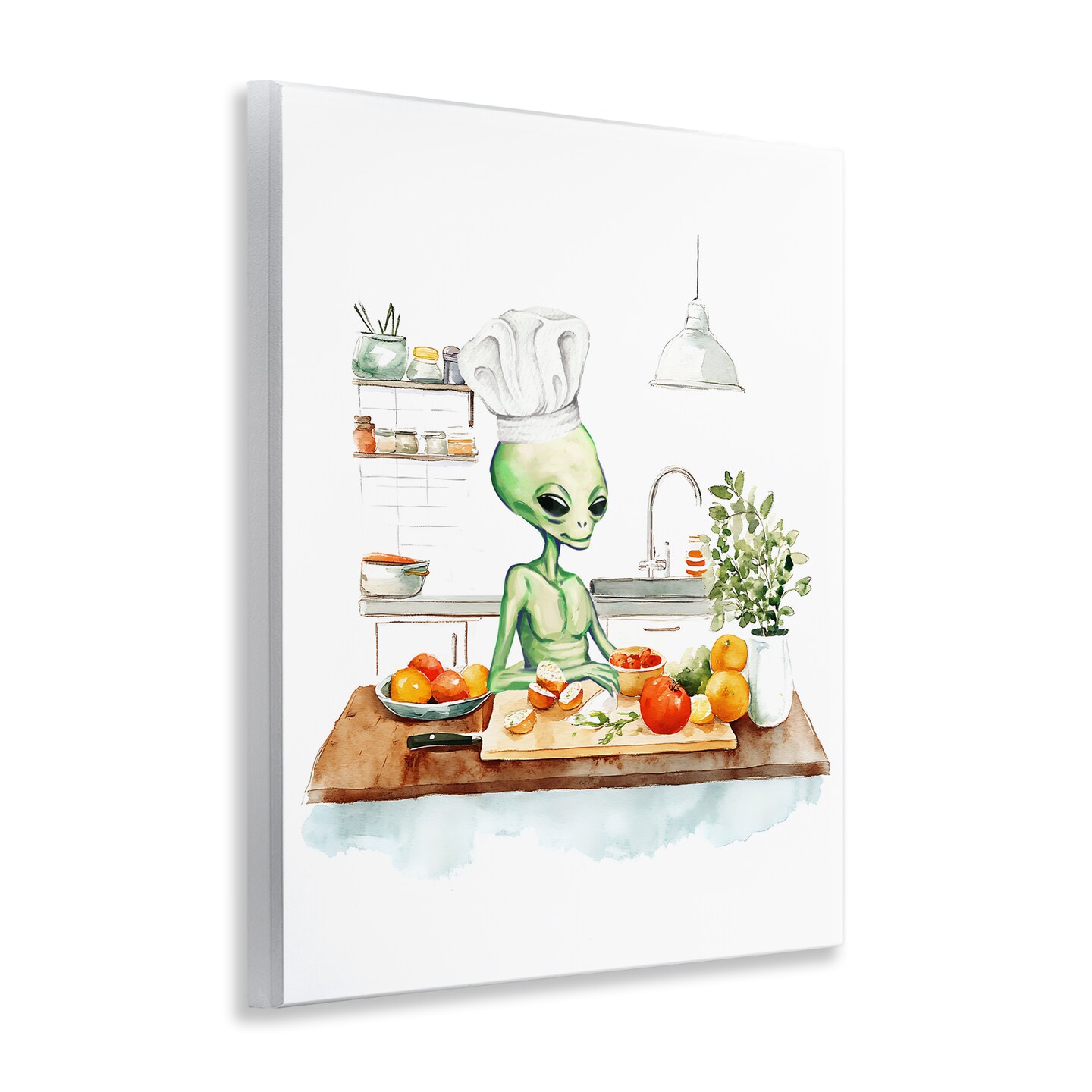 Stupell Industries Chef Alien in Kitchen Wall Plaque Design by Lil' Rue