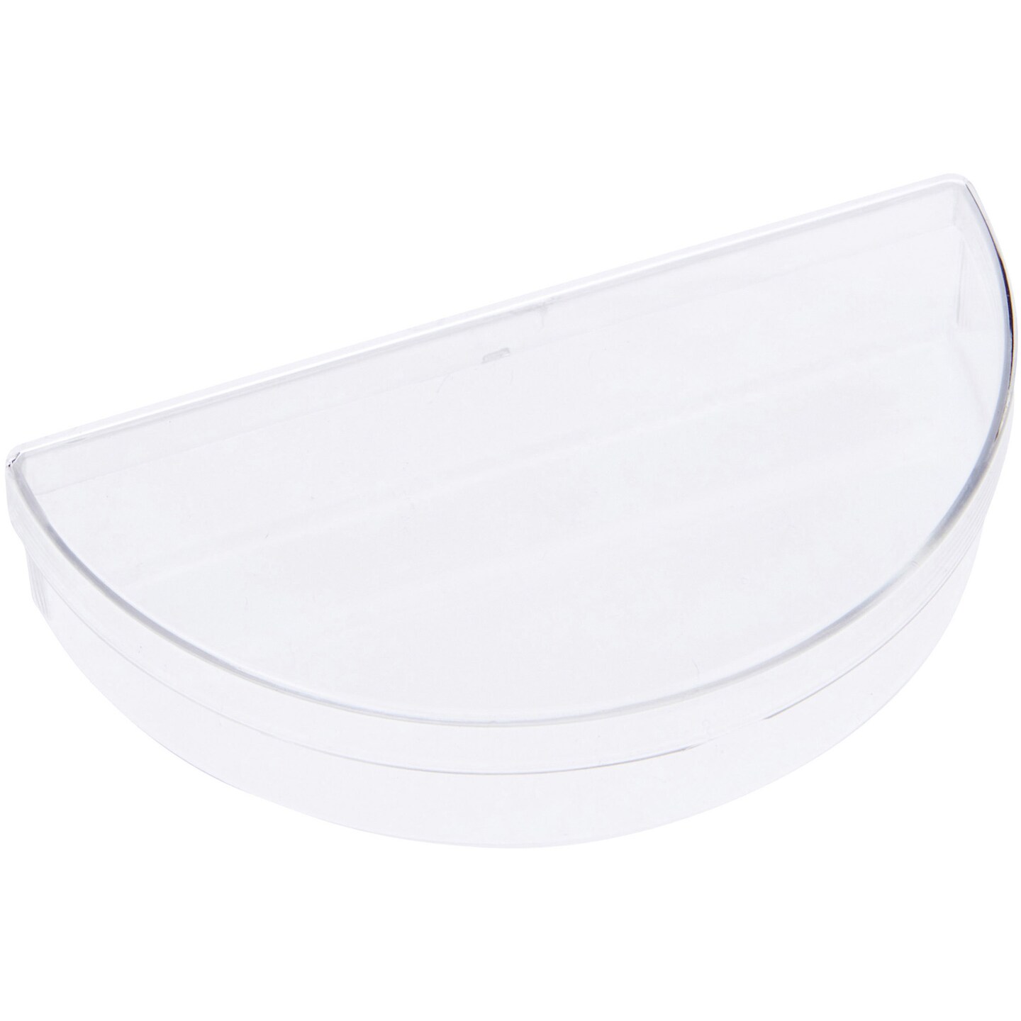 Pioneer Plastics 054C Clear Semi-Circle Plastic Container, 4.3125&#x22; W x 2.125&#x22; D x 0.875&#x22; H
