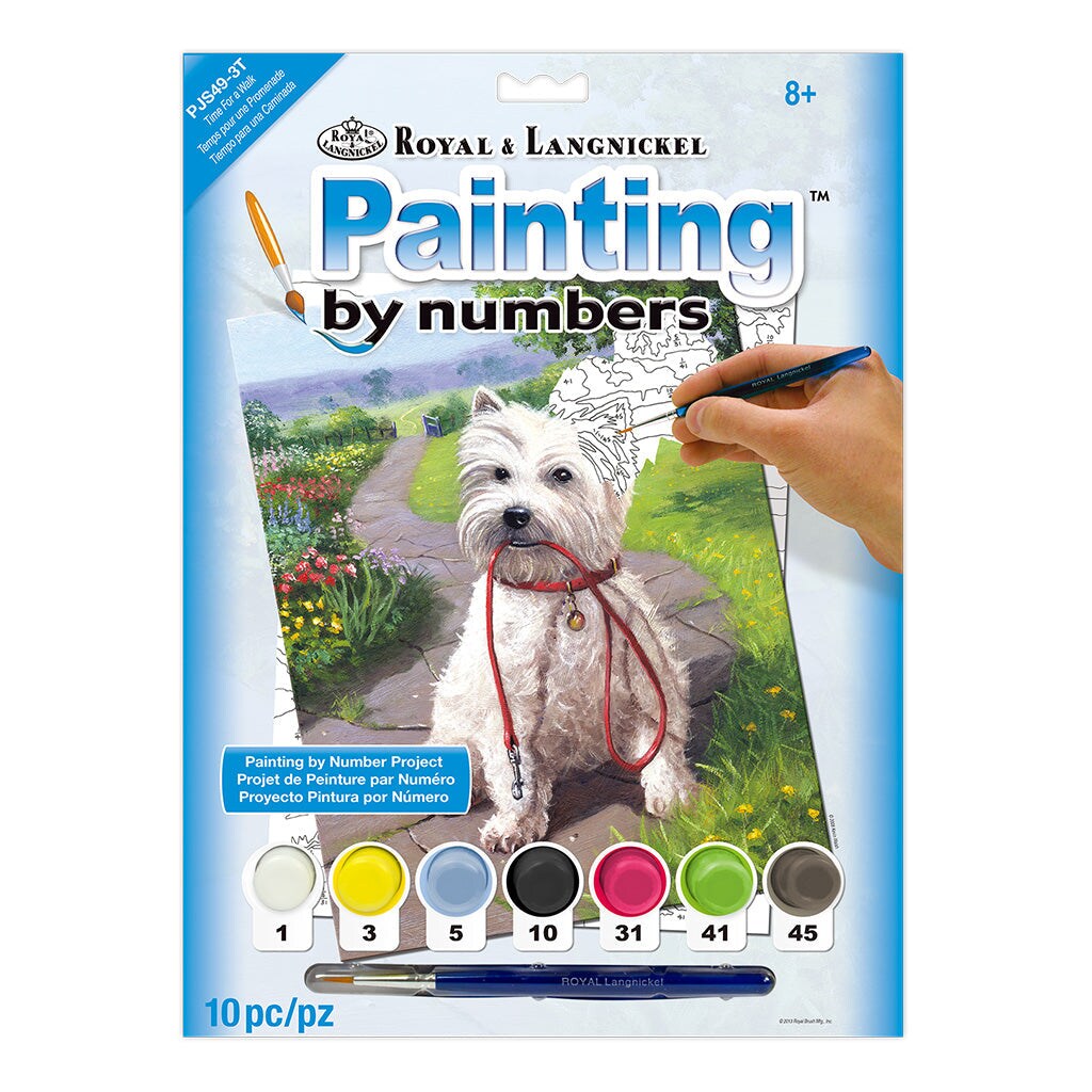 PJS49 | Painting by numbers™ 10pc 8.75" x 11.375" Time for a Walk Painting Project