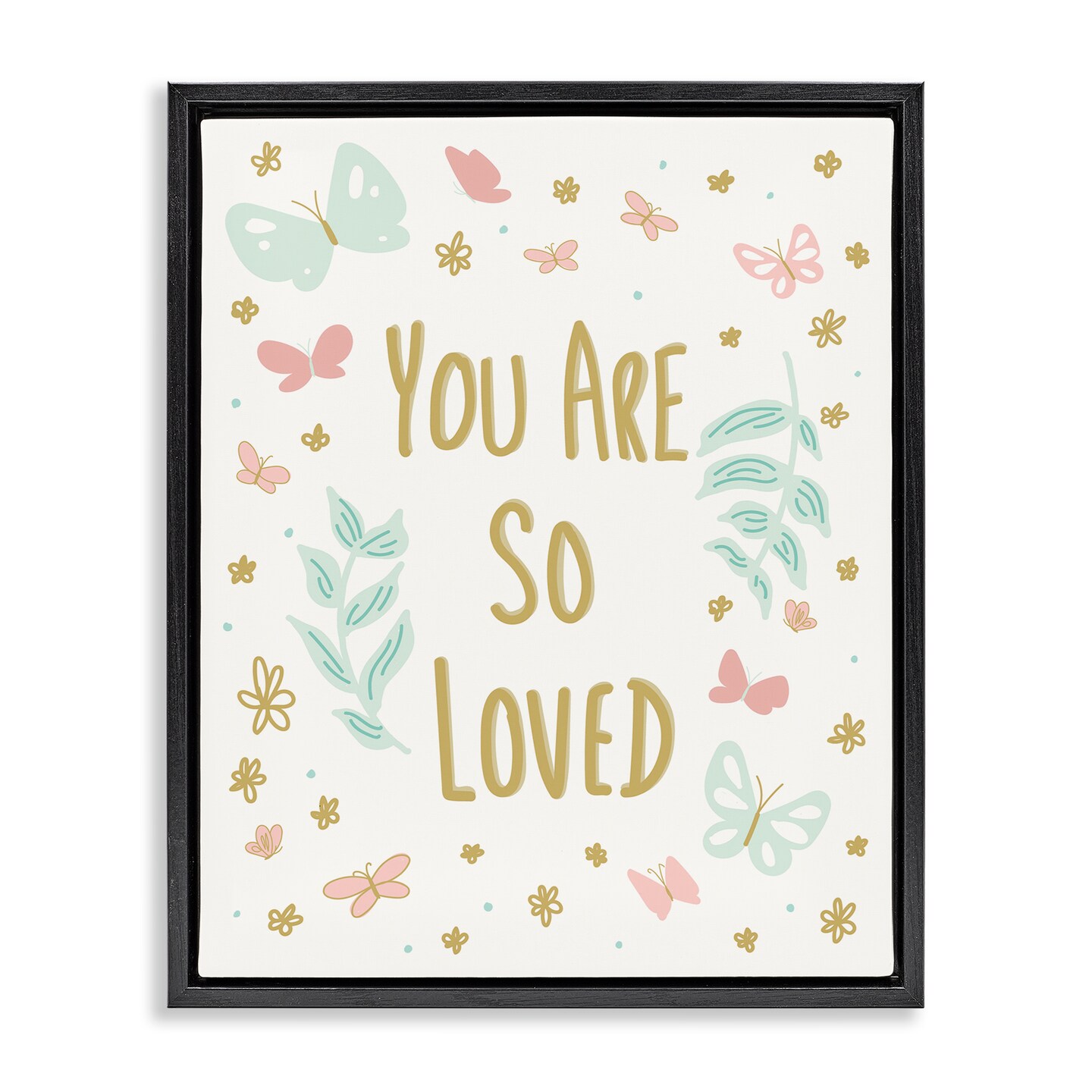 Stupell Industries So Loved Uplifting Flowers Floating Frame Design by Sweet Melody Designs