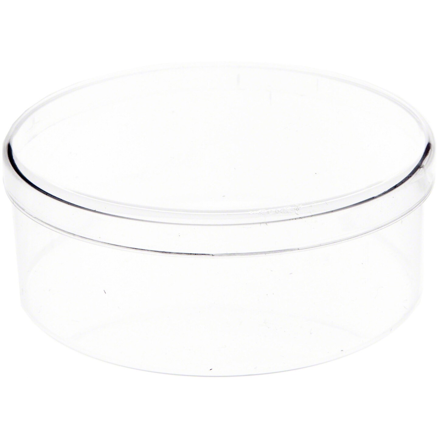 Pioneer Plastics 022C Clear Round Plastic Container, 2.75" W x 1.0625" H