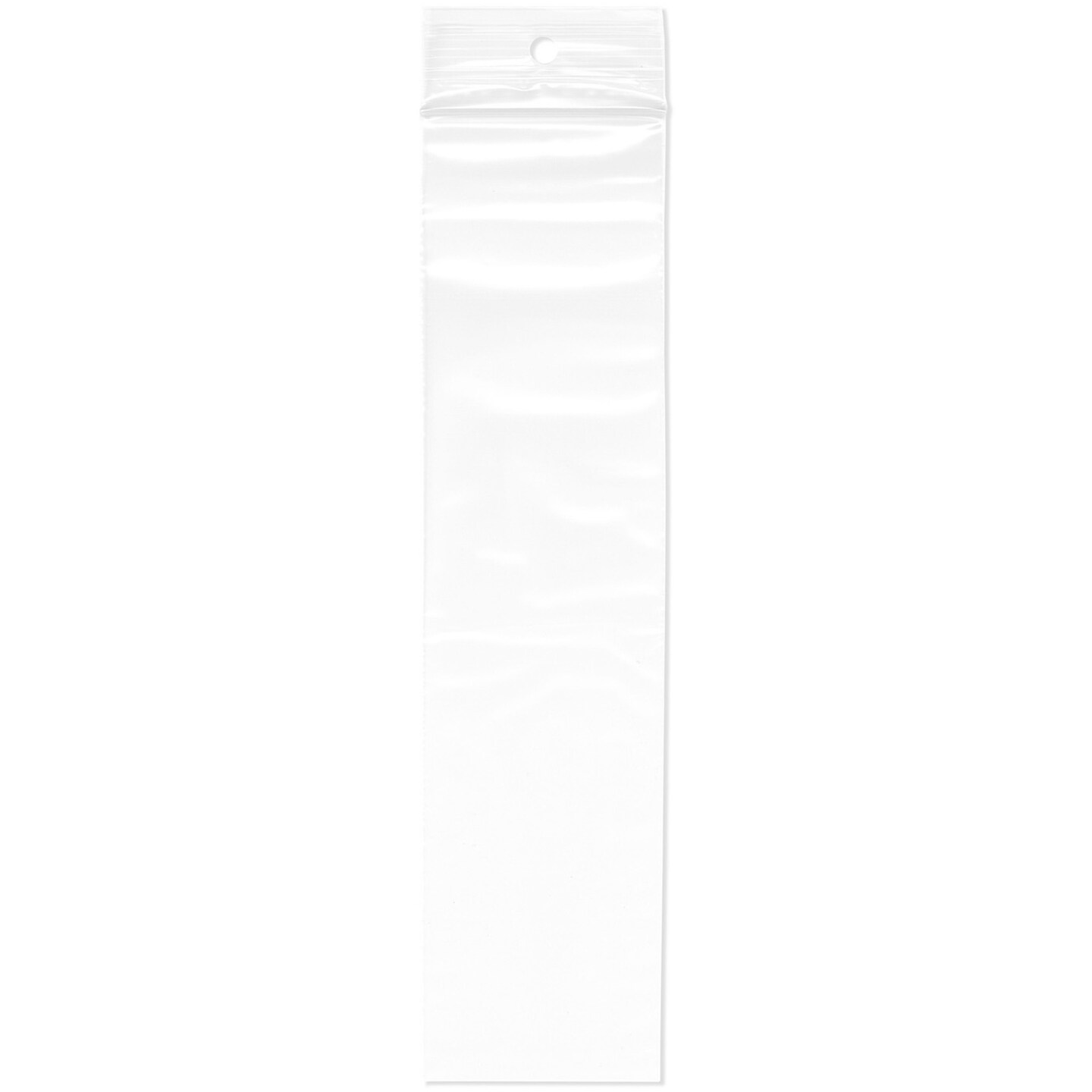 Plymor 2" x 8", 2 Mil with Hang-Hole Zipper Reclosable Plastic Bags
