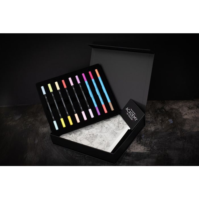 Spectrum Noir&#x2122; Academy of Colour DuoColour Markers 18 Color Cute Characters Tutorial Kit