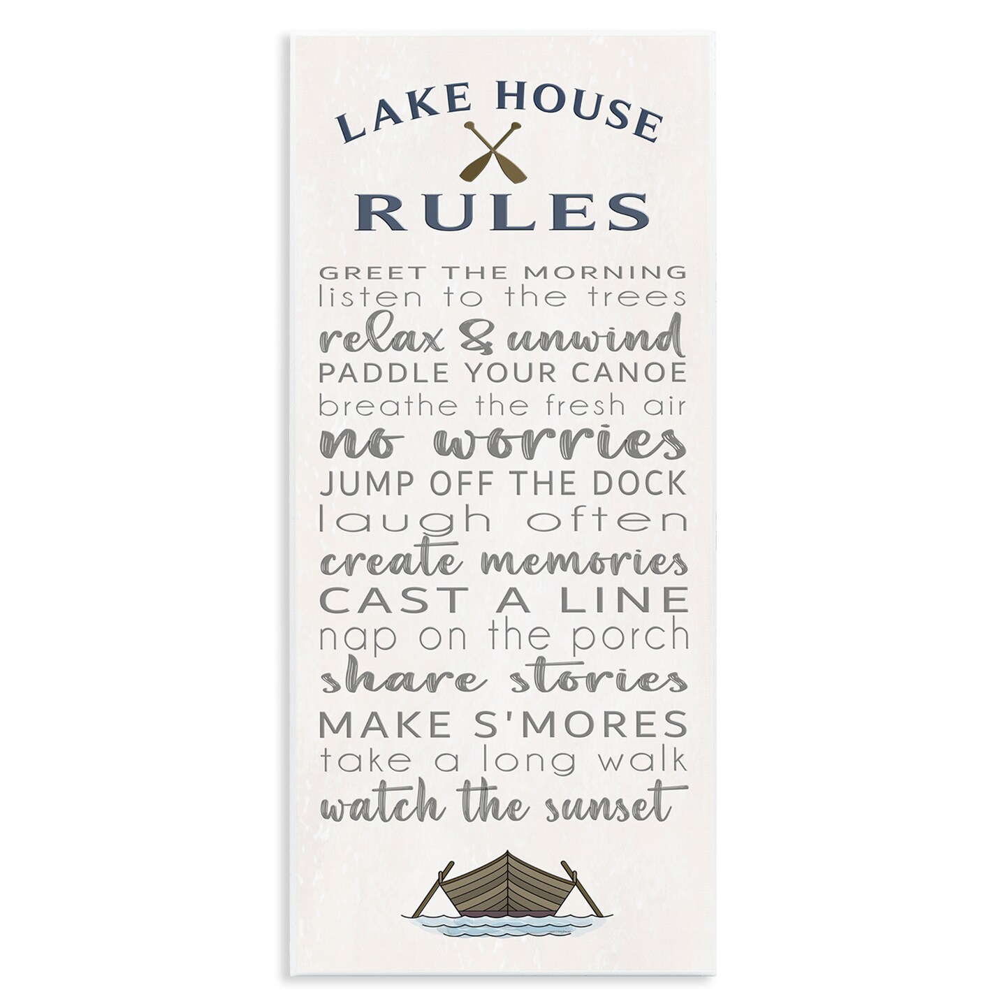 Stupell Industries Fun Lake House Rules Wall Plaque Design by Seven Trees Design