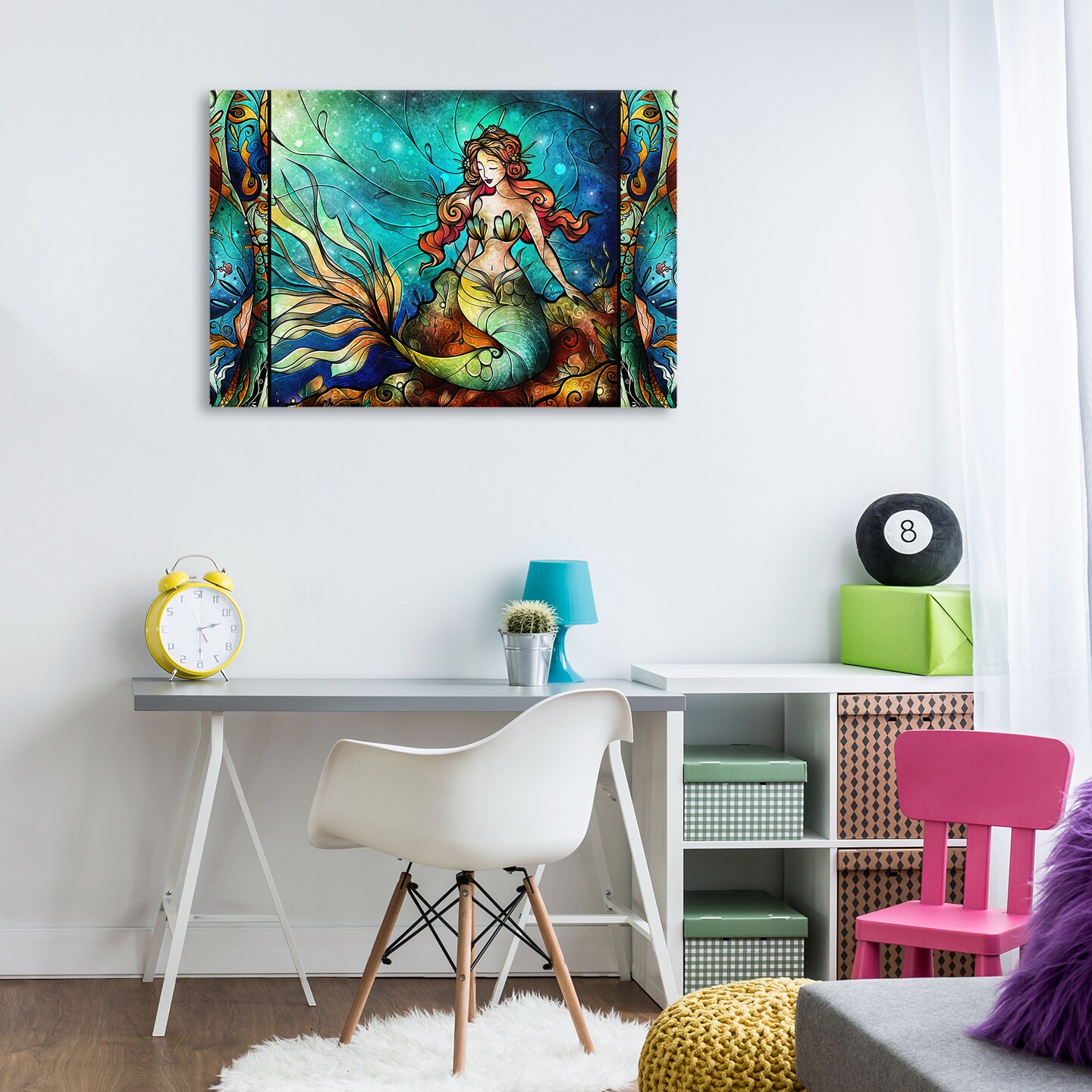 Stupell Industries Elegant Seated Mermaid Canvas Design by Mandie Manzano