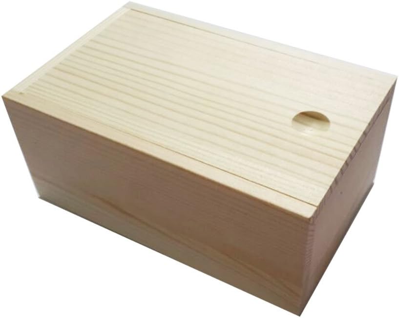Wooden Unfinished Storage Box with Slide Top