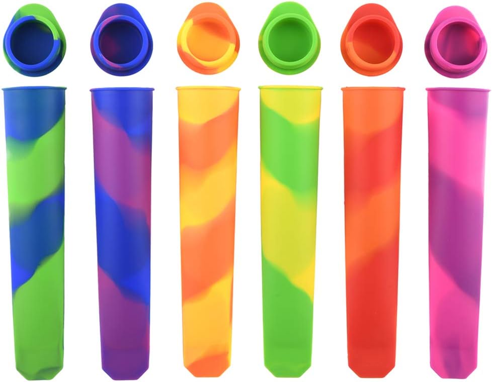 Silicone Ice Pop Molds, Popsicle Maker Molds, Mixed Color, Set of 6