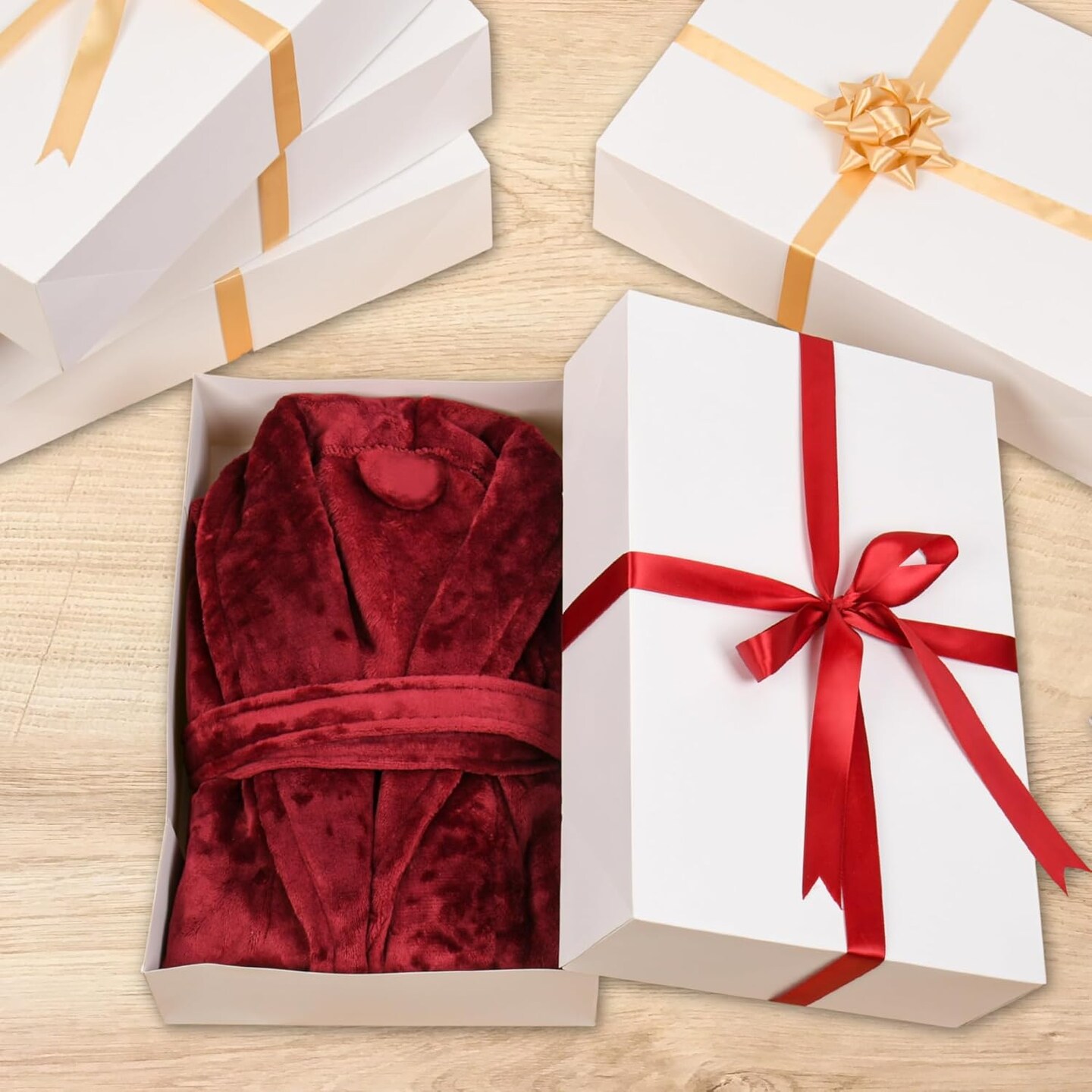 Premium 10 Piece Extra Large Gift Boxes for Presents - Premium White Gift Boxes with Lids at 4-inch Deep