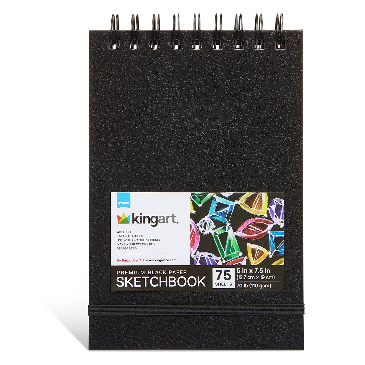 KINGART&#xAE; Black Paper 5x7 inch 75 Sheets