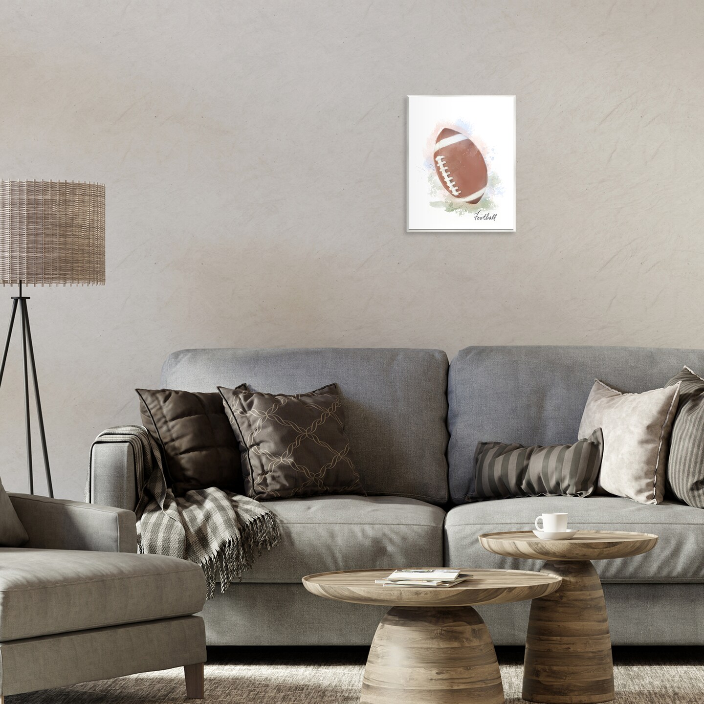 Stupell Industries Soft Pastel Football Wall Plaque Design by Matthew Piotrowicz