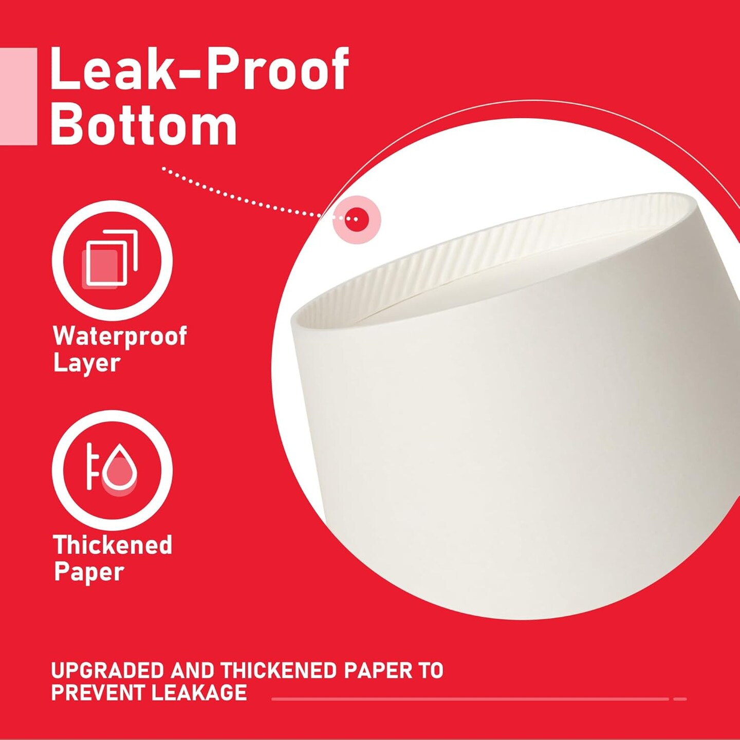 12 oz 300 Pack Disposable Paper Cups, Summer Party Tableware, Thickened Leak-Free White Cups for Hot and Cold Drinks