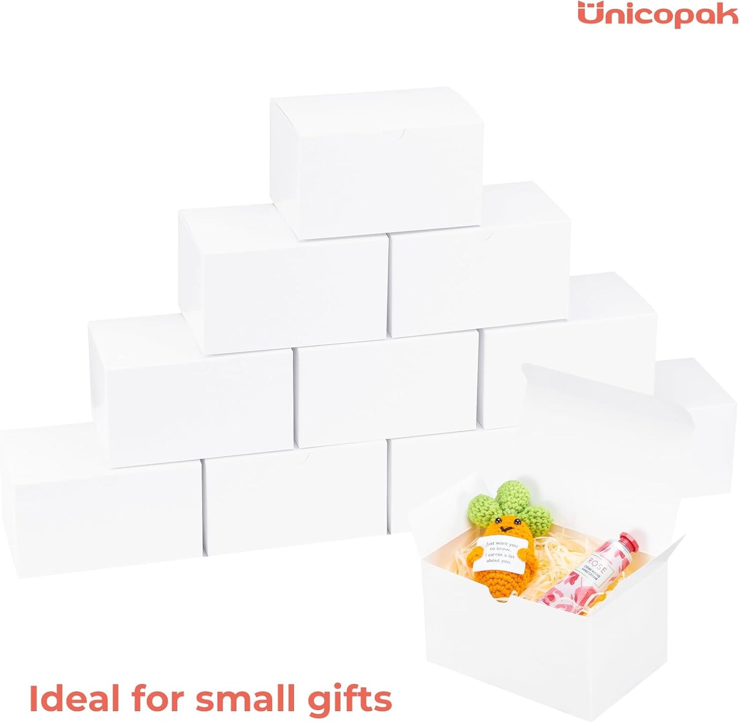 40 Pack Gift Boxes 6x4x3.5 Inches White Gift Boxes with Lids for Presents Small Gift Boxes Bulk for Candle Mug Perfume Craft Ornaments Cookies Treats Favors
