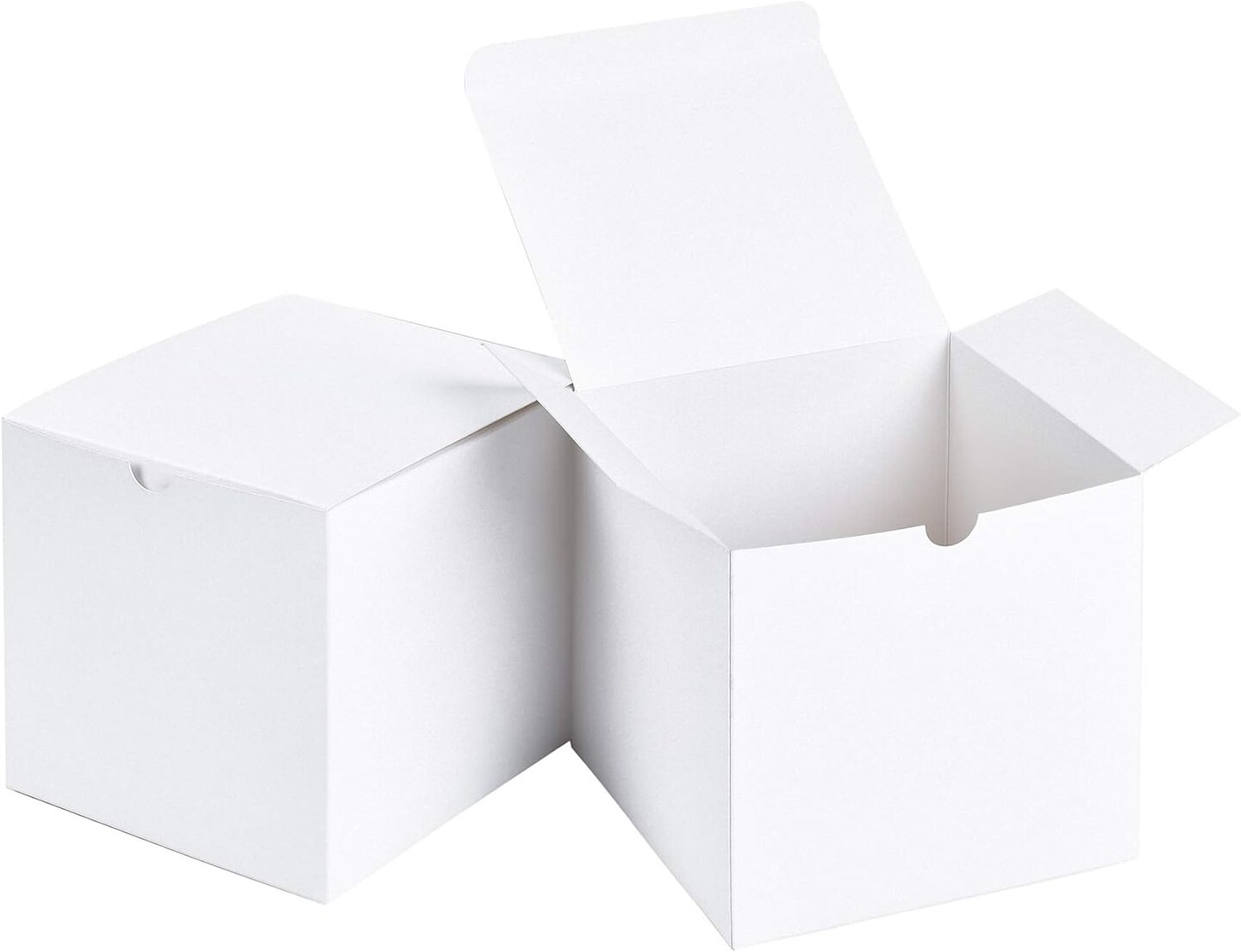10 Pcs White Cardboard Gift Boxes with lids | 6x6x6inch Square Boxes | Medium Gift Boxes Suitable for Party, Wedding, Christmas, Holidays, Birthdays and All Other Occasions