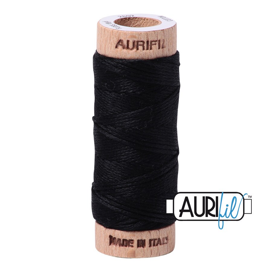 Black (2692) | Aurifloss Small Spool (18M / 18Y) | Aurifil Thread