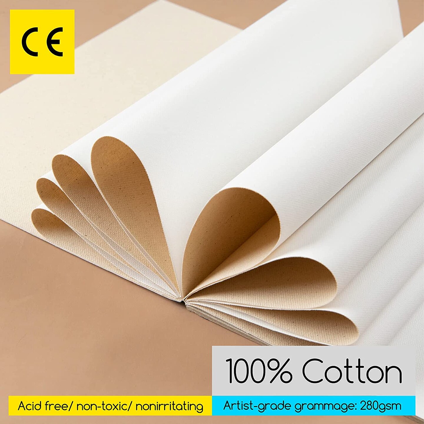 MEEDEN Canvas Paper Pad 9x12'': 20 Sheets 8 Ounce Triple Primed 100% Cotton Acid-Free - Canvas Paper for Oil and Acrylic Painting