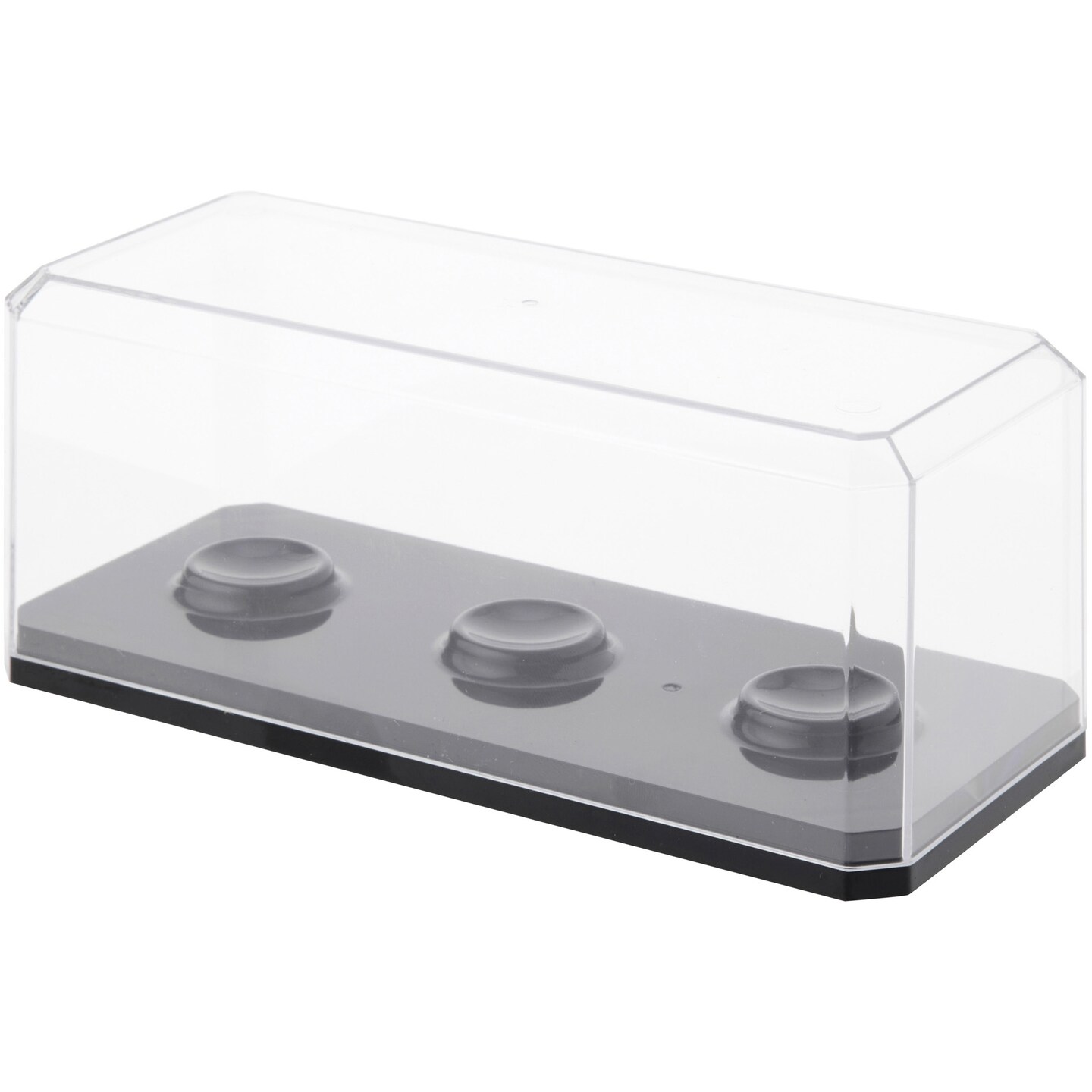 Pioneer Plastics Clear Plastic 3 Golf Ball Display Case with Base, 6.125" W x 2.625" D x 2.25" H