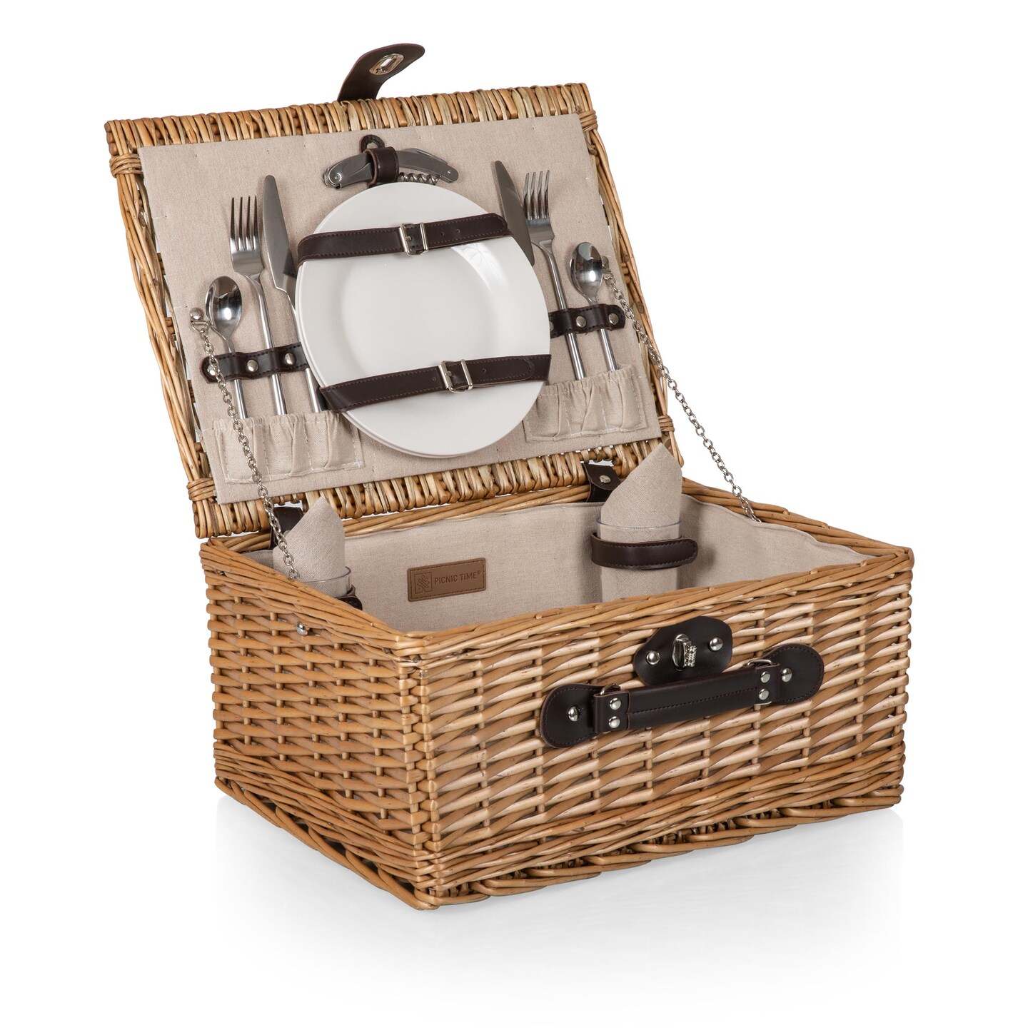 Classic Picnic Basket, (Beige Canvas)