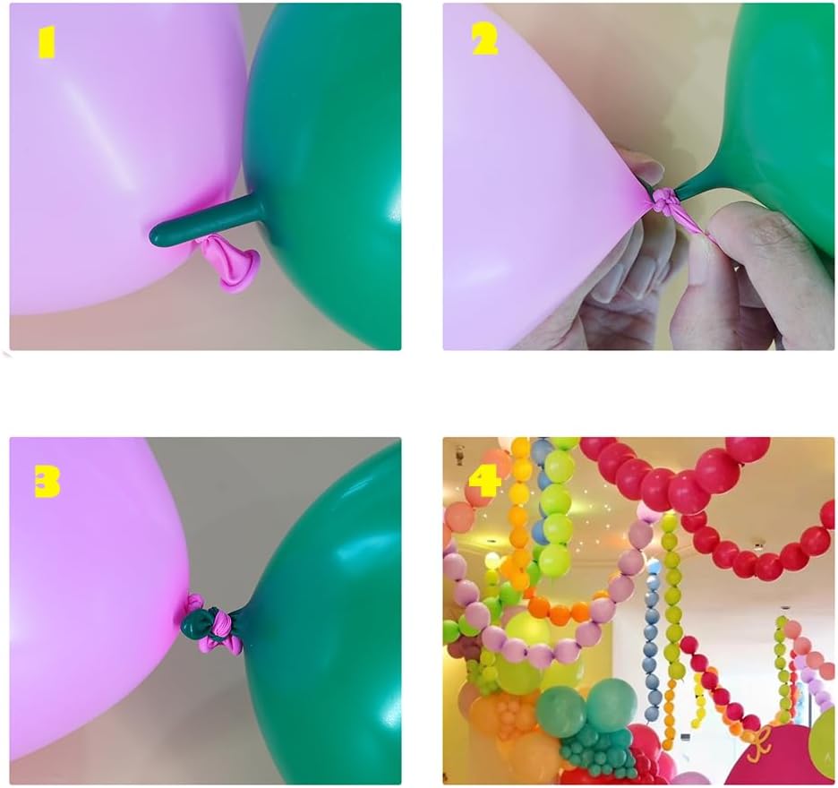 Red Link Balloons 6 Inch 120 Pcs Latex Quick Linking Balloon for Birthday Wedding Party Festival Decorations