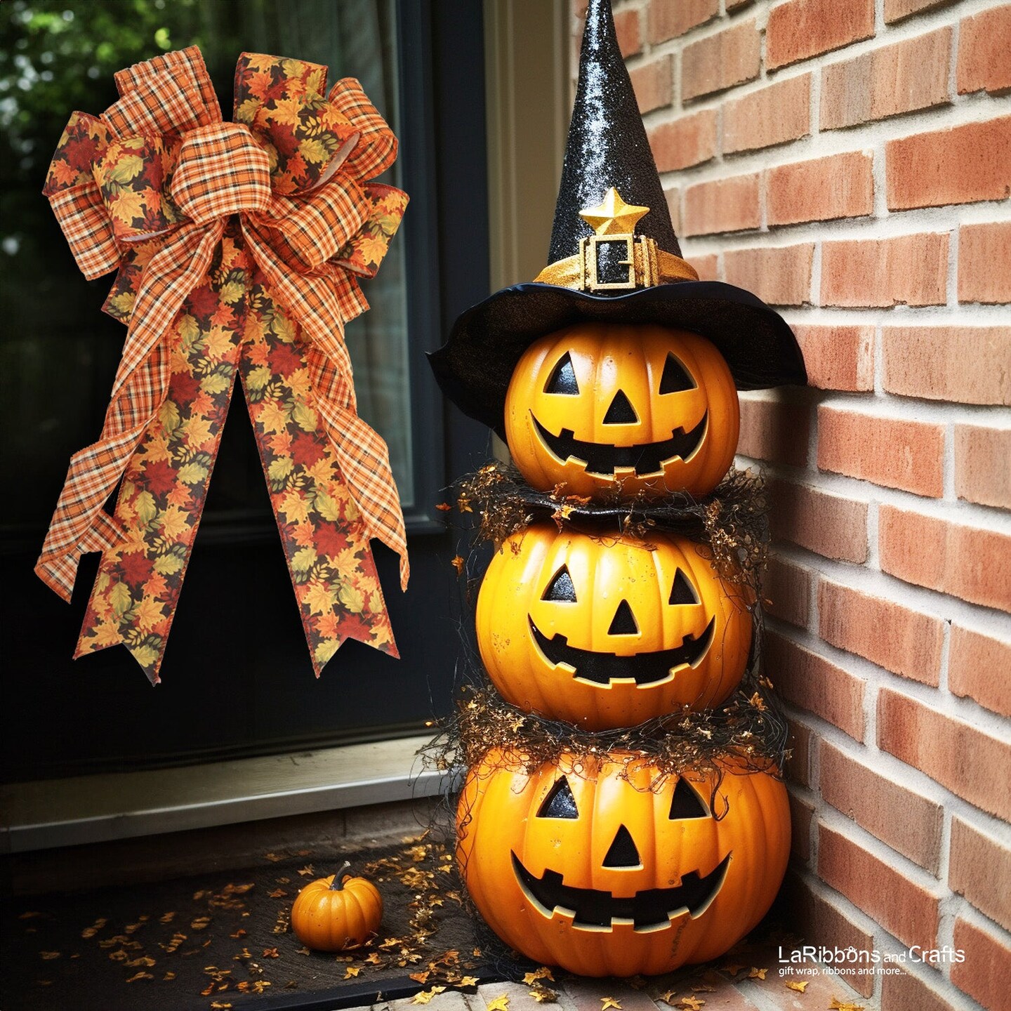 LaRibbons 2 1/2" Wired Ribbon | "Harvest Plaid" Rust/Multi | 10 Yard Roll