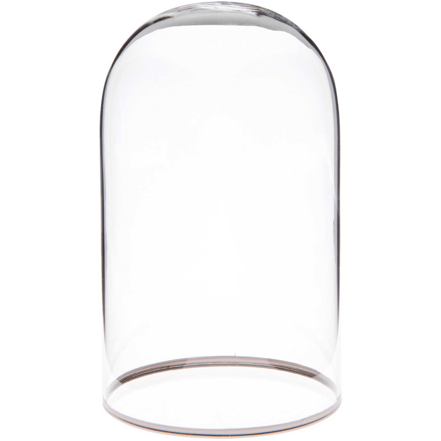 Plymor 3" x 5" Glass Display Dome Cloche with Silver Rim (no Base)