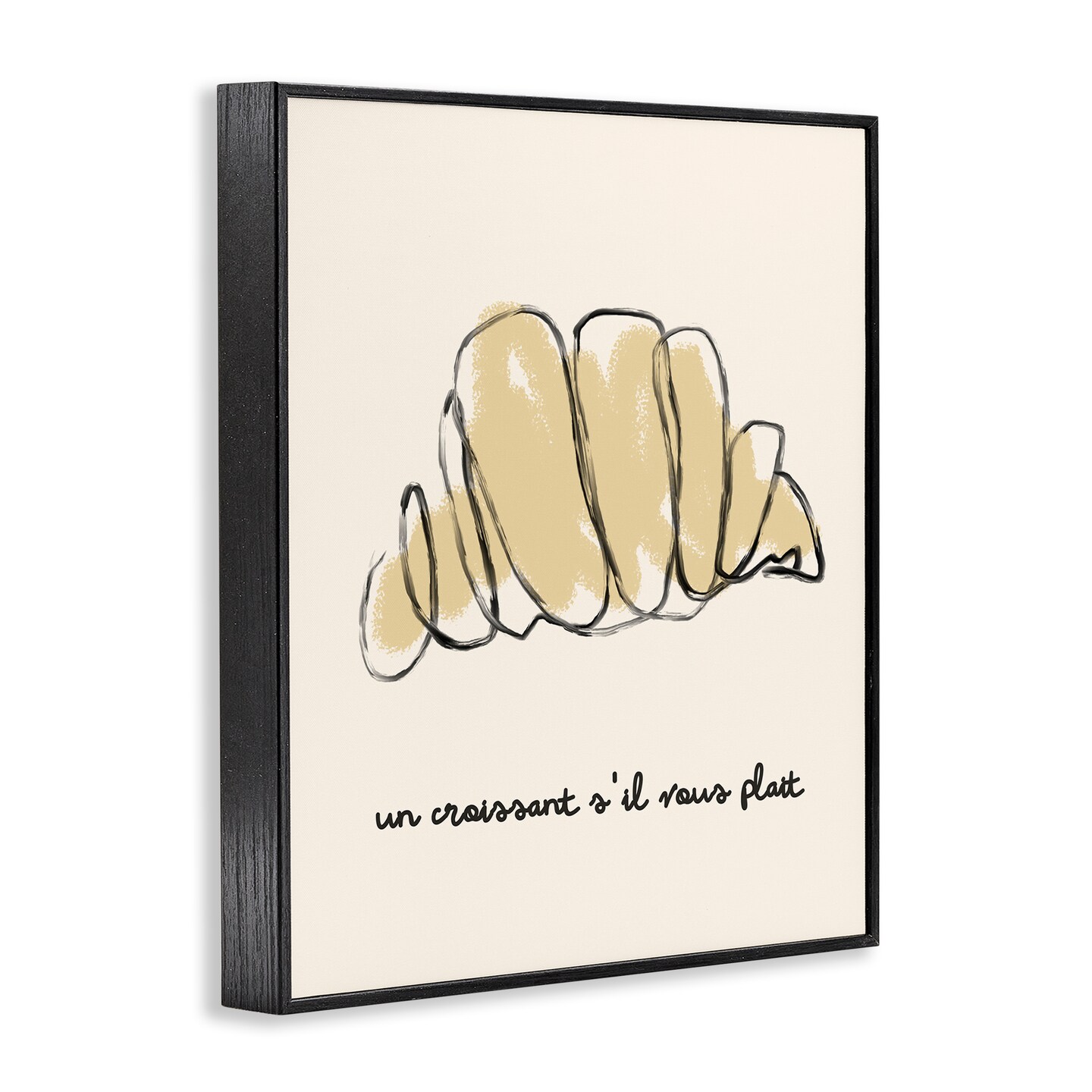 Stupell Industries Modern French Phrase Croissant Framed Giclee Design by Lil' Rue