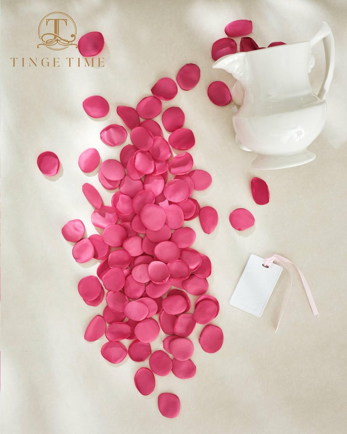 Silk Flower Petals for Wedding Decoration - 200pcs Fake Rose Petals for Bridal Showers &#x26; Parties - Hot Pink