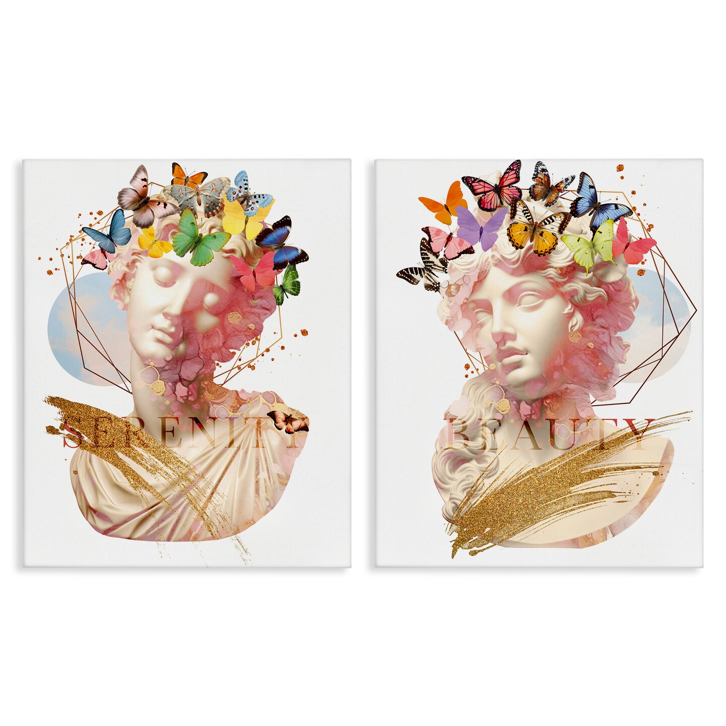 Stupell Industries Serenity &#x26; Beauty Glam Collages 2pc Canvas Set Design by Susan Arnot