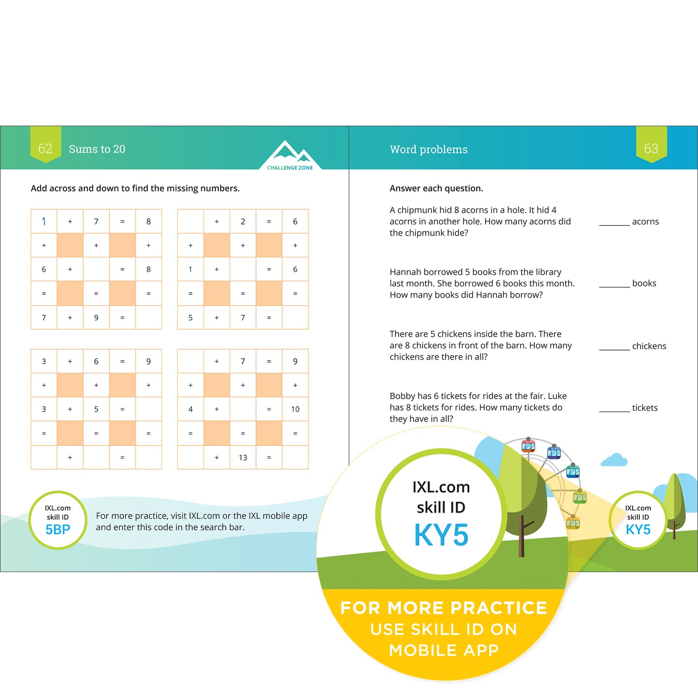 IXL Addition 1st Grade Math Workbook, Mathematics Book for Kids Ages 6-7 With Word Problems, Adding Strategies and Facts, How to Add 1 and 2 digit numbers, and More